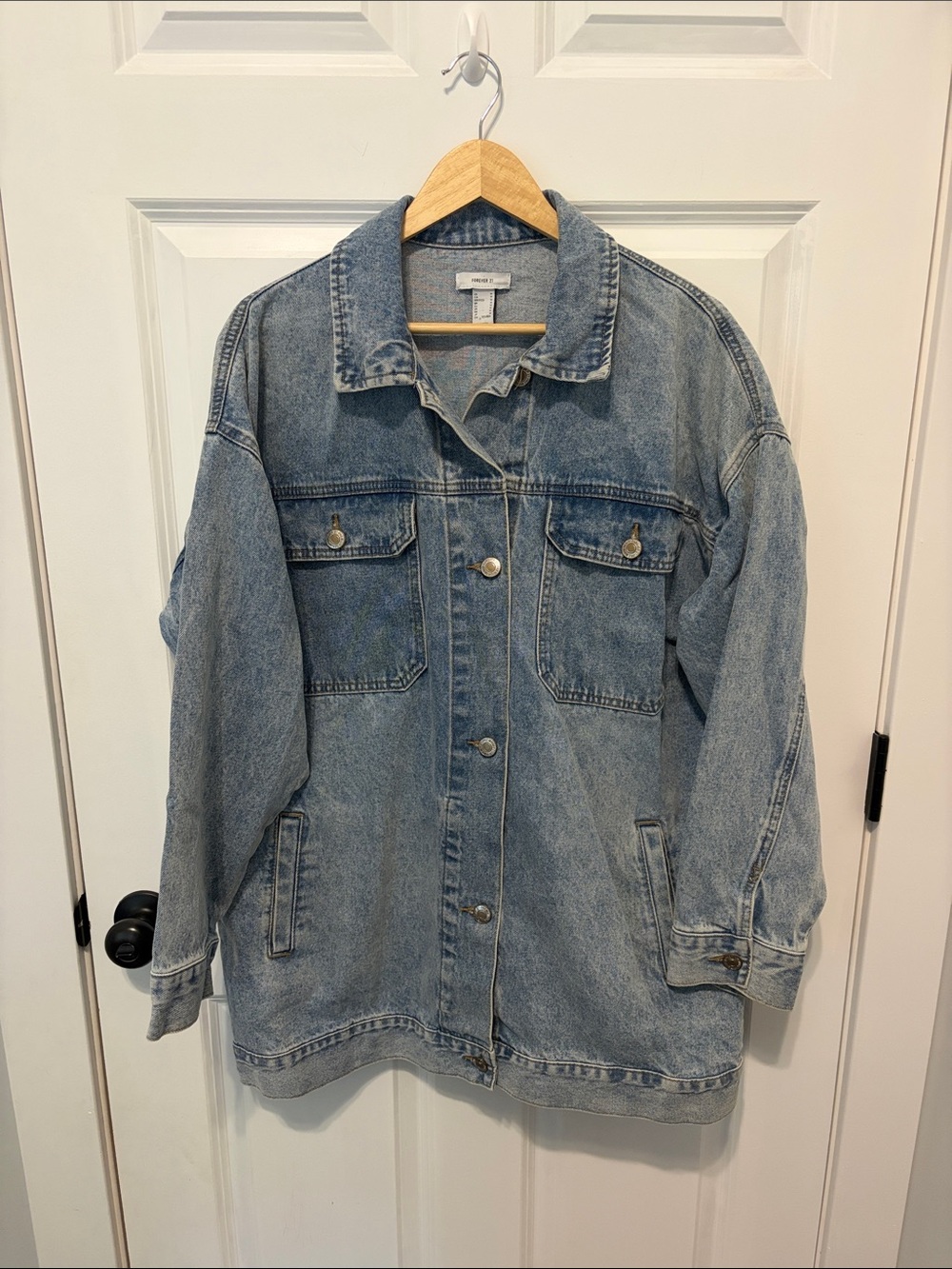 Forever 21 Light Blue Oversized Denim Jacket